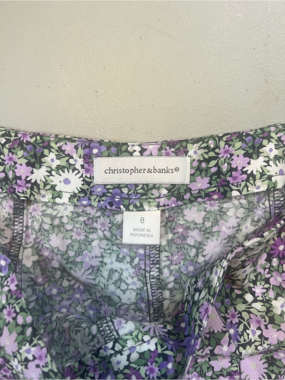 Christopher & Banks Purple Floral A-Line Midi Skirt Women’s Size 8 Rayon - Picture 2 of 10
